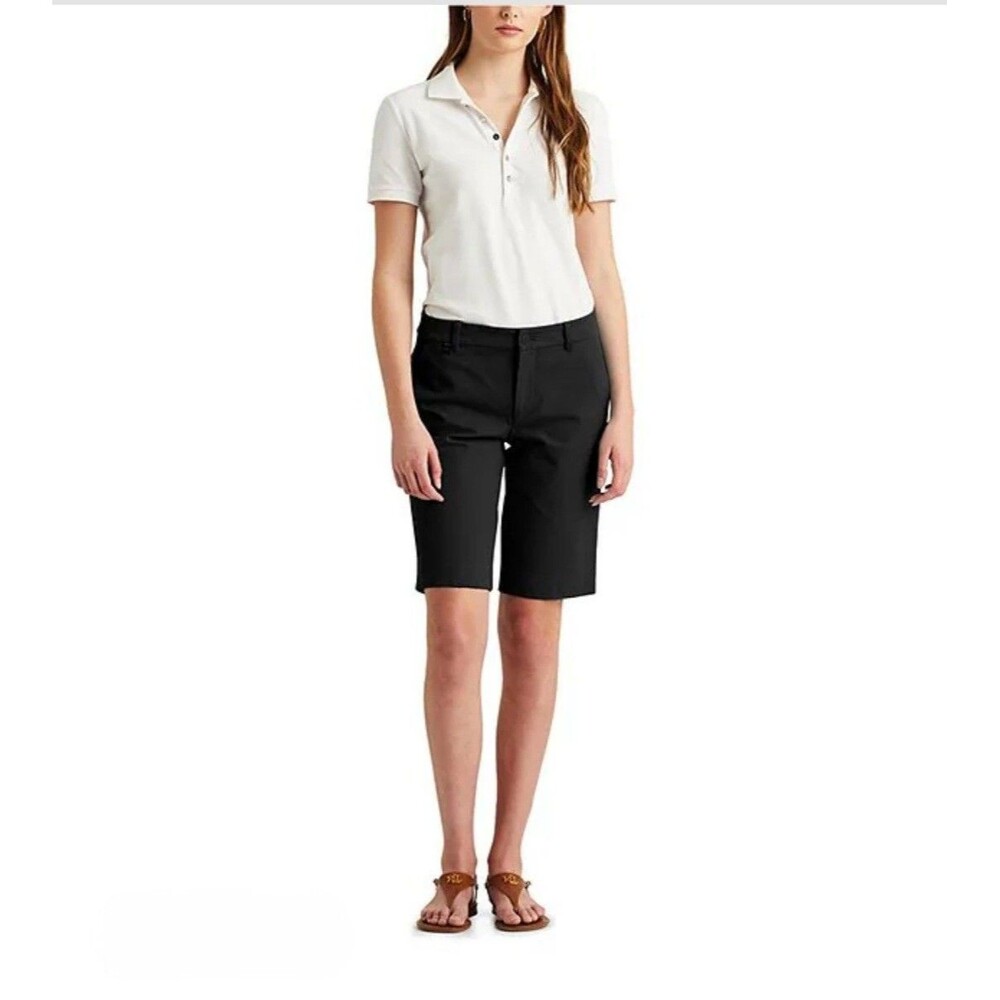 RALPH LAUREN Dressy Bermuda Shorts Size 4 In Navy
